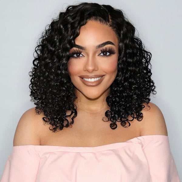 4x4 Natural Big Kinky Curly Closure Lace Wig