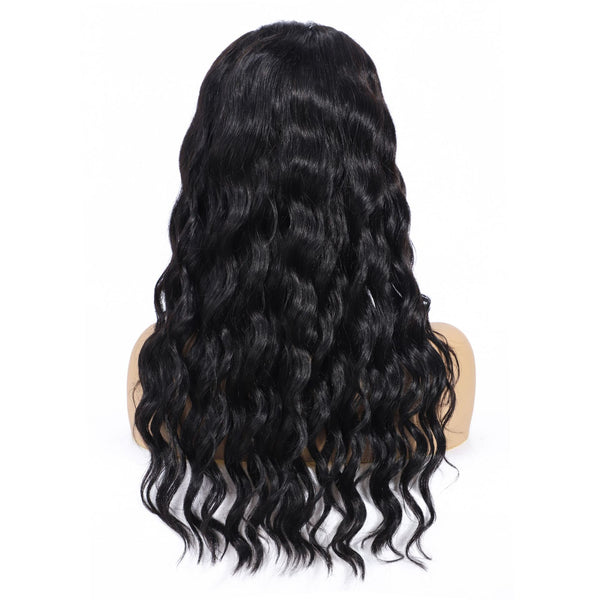 20INCH 4X4 180% DENSITY GLUELESS LACE CLOSURE SHORT WATER WAVE WIG