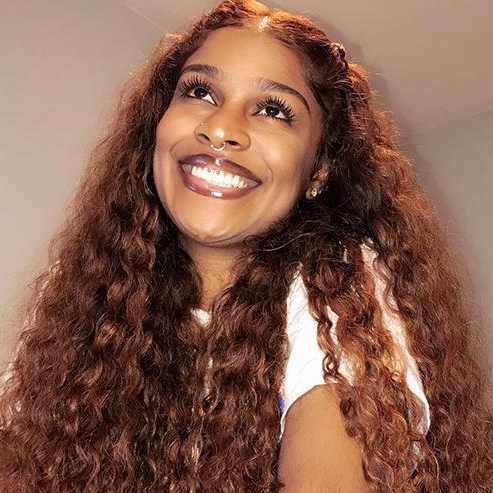 Cinnamon Brown Color Deep Wave Extented 4X4 Closure Lace Wig