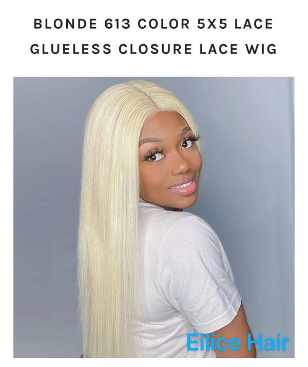 100% Unprocessed Human Virgin Hair Recommended Blonde 613 5x5 Lace Wig With Wholesale Price