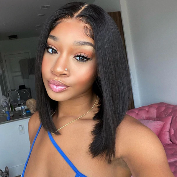 10-14INCHES BOB WIG HUMAN HAIR CLOSURE WIG SILKY BLUNT CUT