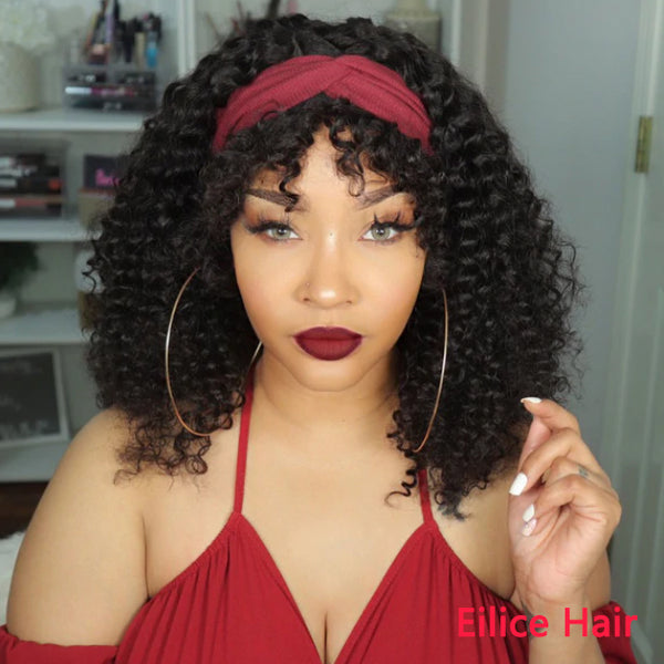 16-20 INCHES HEADBAND WIG WITH BANGS DEEP WAVE