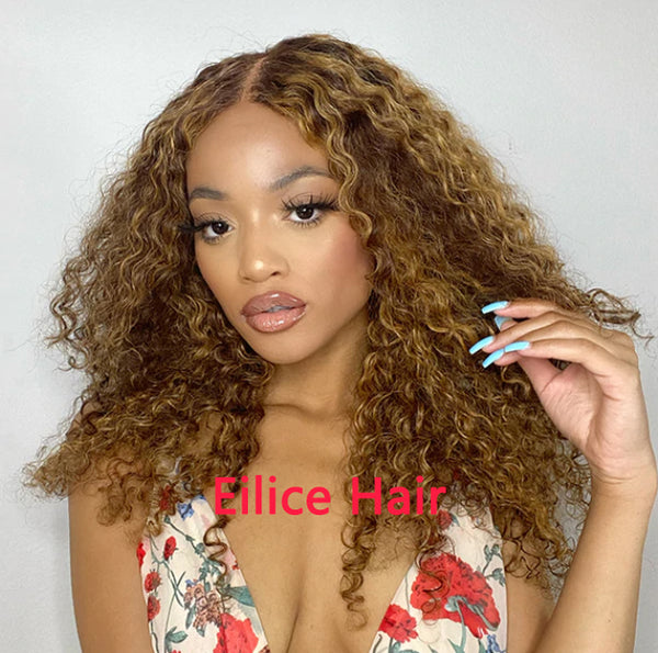 16-30 INCHES PRE-HIGHLIGHTED DEEP WAVE COMPACT 13X4 FRONTAL LACE WIG