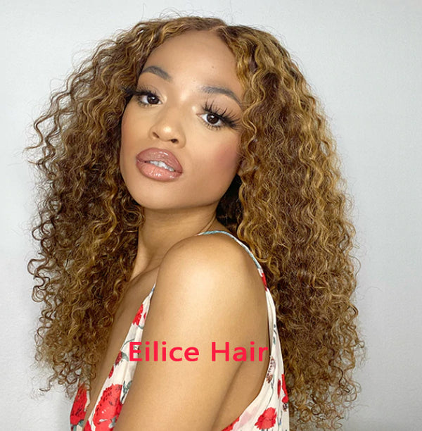 16-30 INCHES PRE-HIGHLIGHTED DEEP WAVE COMPACT 13X4 FRONTAL LACE WIG