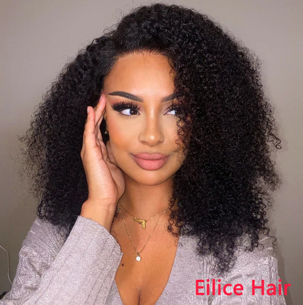 14-30 INCHES AFRO CURLY UNDETECTABLE INVISIBLE LACE GLUELESS FRONTAL LACE WIG | REAL HD LACE