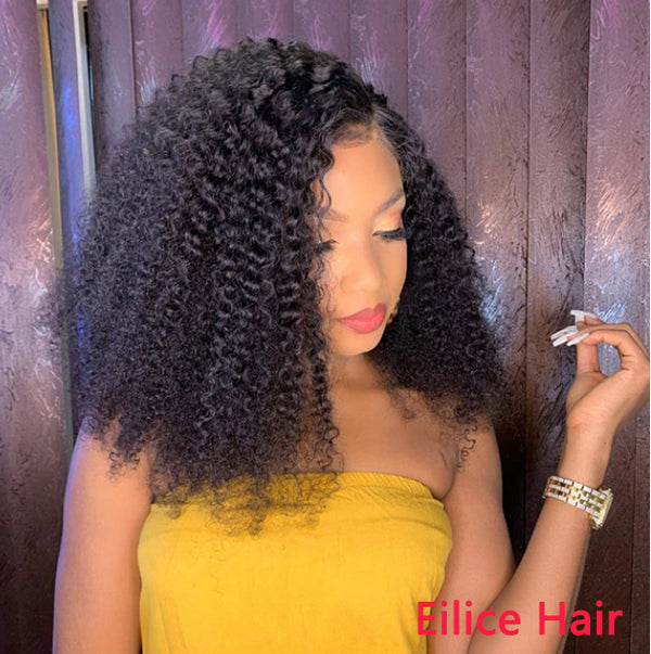 180% DENSITY KINKY JERRY CURL GLUELESS LACE FRONTAL WIG