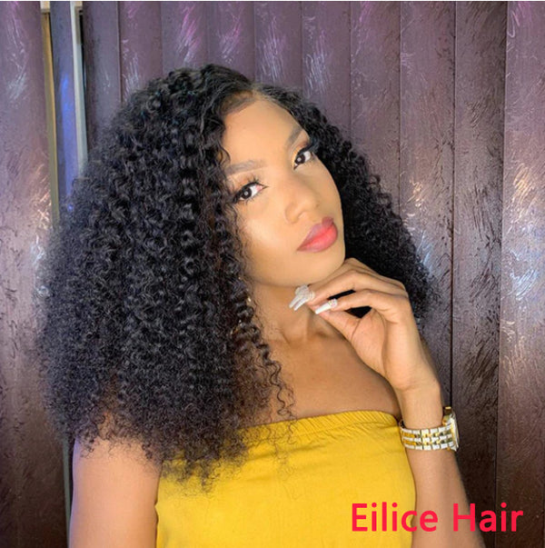 180% DENSITY KINKY JERRY CURL GLUELESS LACE FRONTAL WIG