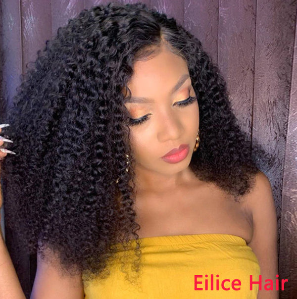 180% DENSITY KINKY JERRY CURL GLUELESS LACE FRONTAL WIG