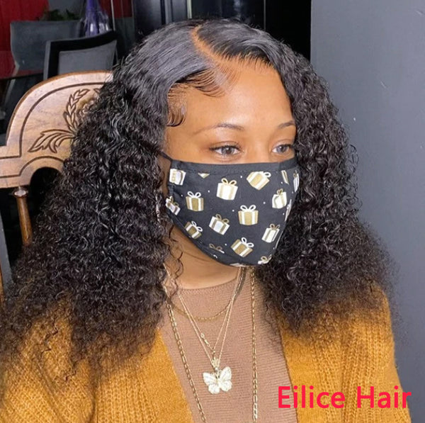 180% DENSITY KINKY JERRY CURL GLUELESS LACE FRONTAL WIG