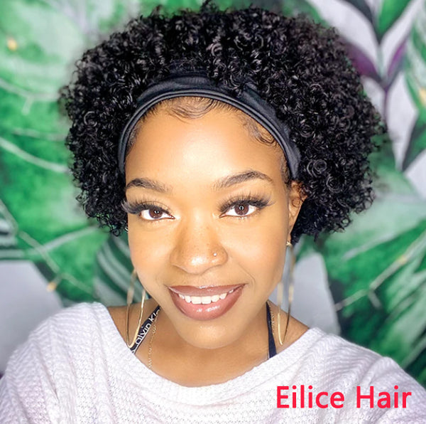 THROW ON & GO | SHORT JERRY CURL HEADBAND WIG