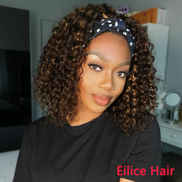 MIX COLOR DEEP WAVE BOB HEADBAND WIG