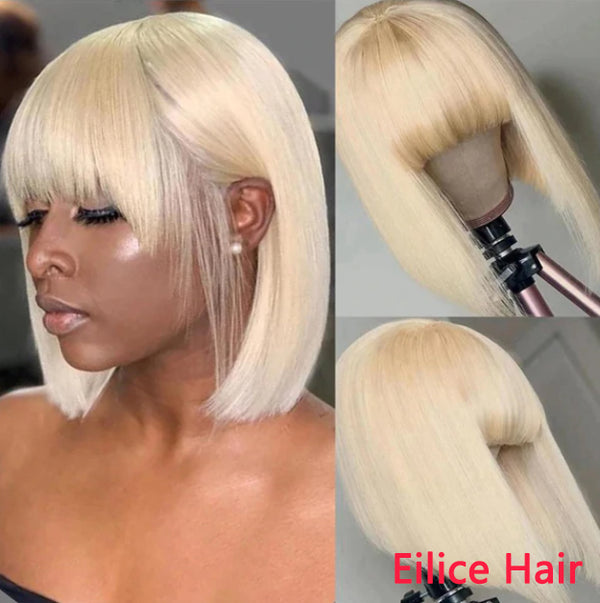 BLONDE 613 BOB WIG WITH BANGS GLUELESS WIG