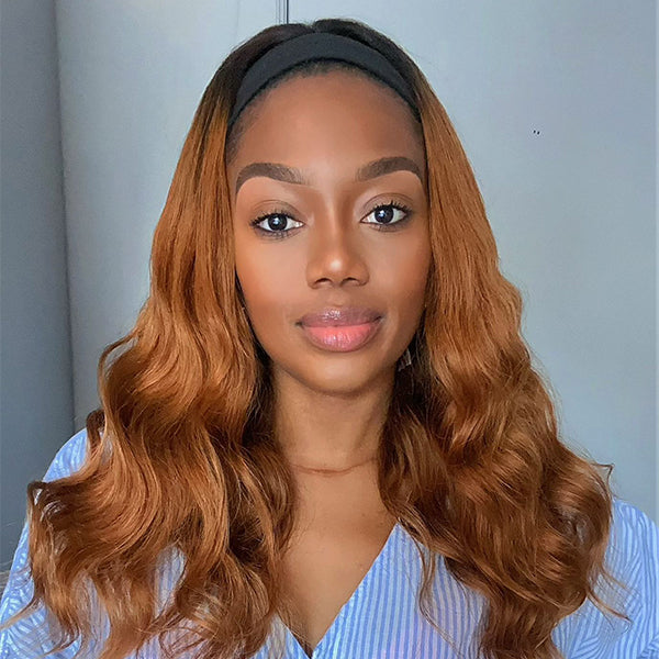 1B/30 Ombre Brown Color Headband Wig | Throw On & Go