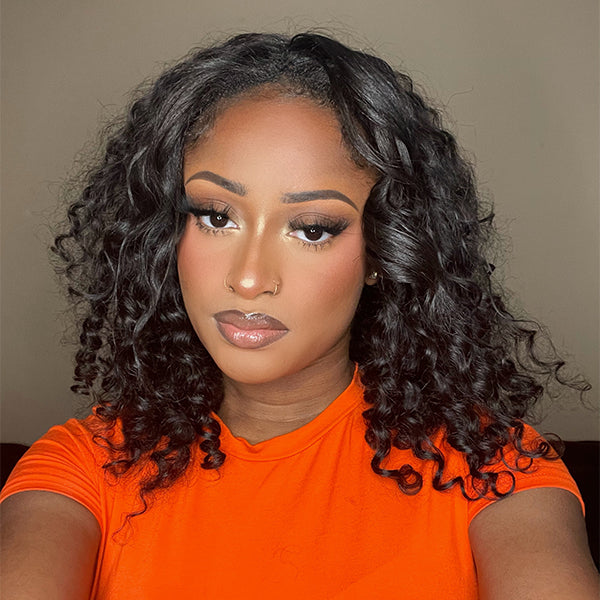 Special Sales Deep Wave U Part Wig Quick & Easy Affordable Curly Wig (Get Free Clip In Set)