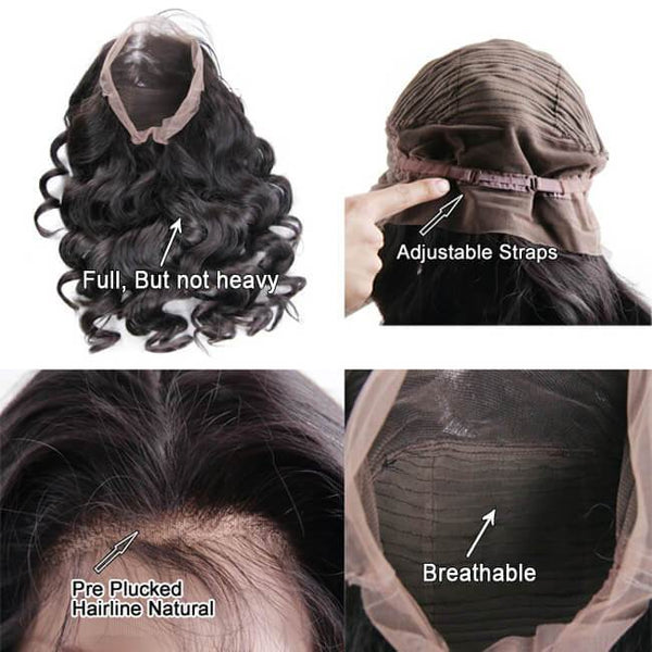 Breathable 360 Lace Wig Pre Plucked