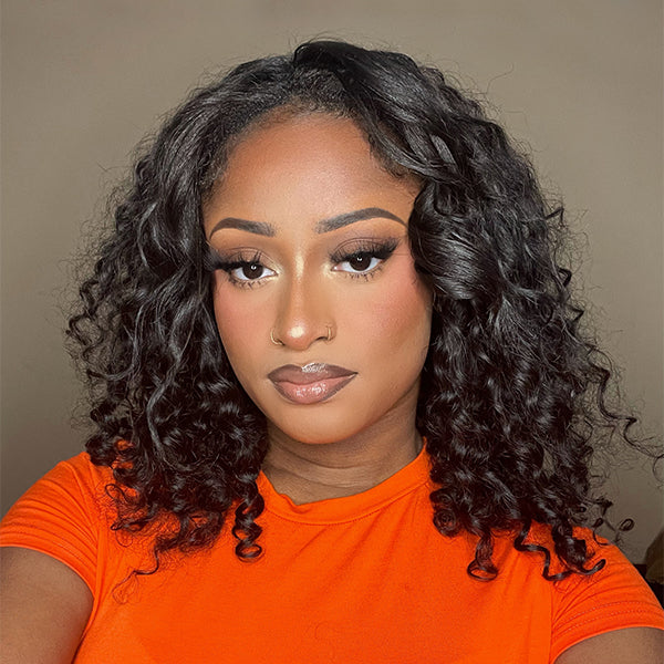 Special Sales Deep Wave U Part Wig Quick & Easy Affordable Curly Wig (Get Free Clip In Set)