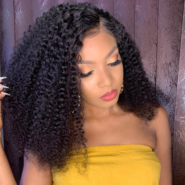 Afro Curly Glueless Compact 13X4 Frontal Lace Wig