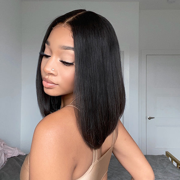 Bob Wig Human Hair Closure Wig Silky Blunt Cut | Upgraded 2.0