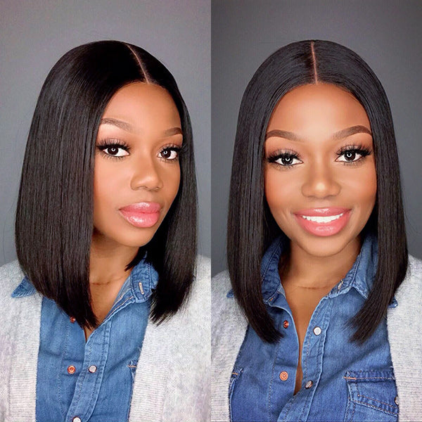 Bob Wig Human Hair Closure Wig Silky Blunt Cut | Upgraded 2.0