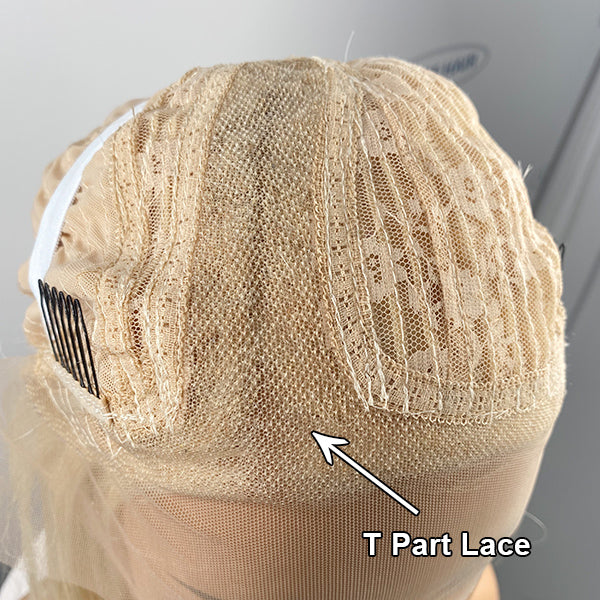 Blonde 613 Bob Wig Side Part T Part Simple Lace Wig