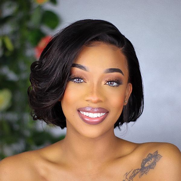 Celebrity Style Short Cut Side Part Closure Lace Wig