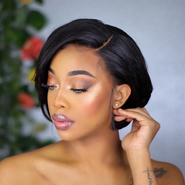 Celebrity Style Short Cut Side Part Closure Lace Wig