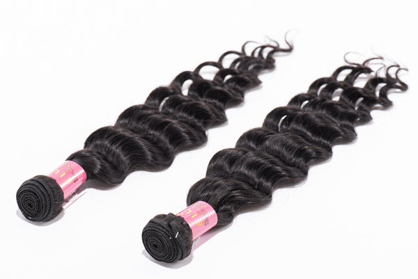 10-30 INCHES NATURAL BLACK DEEP WAVE HAIR BUNDLE PIECE