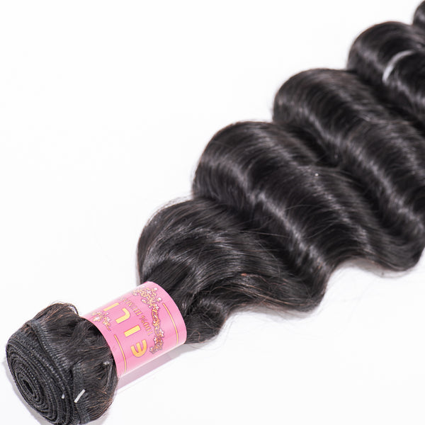 10-30 INCHES NATURAL BLACK DEEP WAVE HAIR BUNDLE PIECE