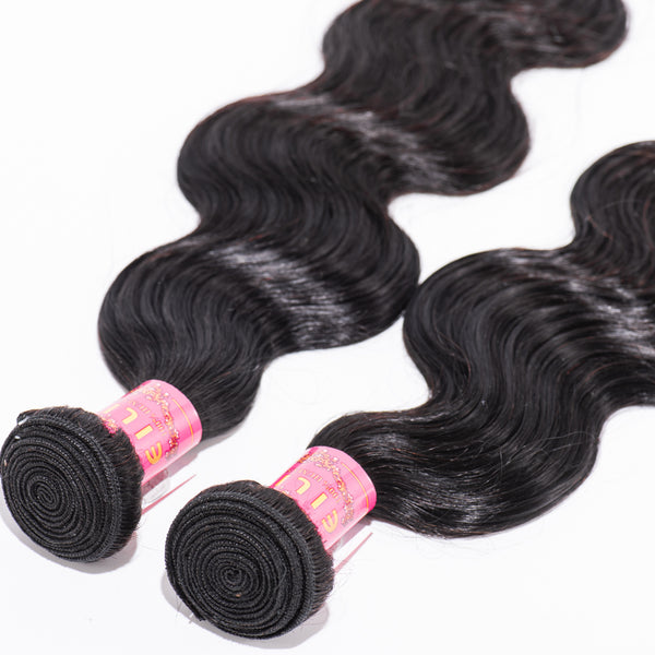 10-30 INCHES NATURAL BLACK BODY WAVY HAIR BUNDLE PIECE