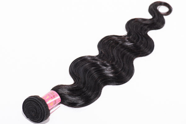 10-30 INCHES NATURAL BLACK BODY WAVY HAIR BUNDLE PIECE