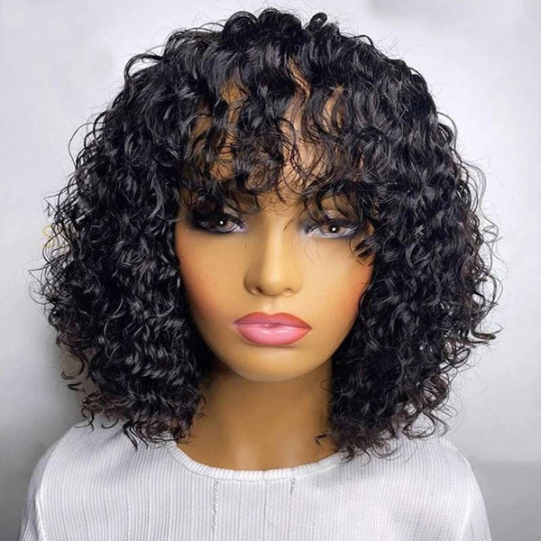 Super Easy Curly Wig With Bangs | Curly Fringe Wig