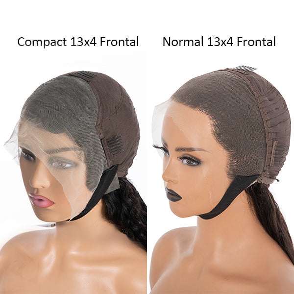 Slick Back Short Cut Curly Glueless Compact 13X4 Frontal Lace Wig