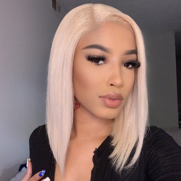 Blonde 613 Bob Wig Side Part T Part Simple Lace Wig