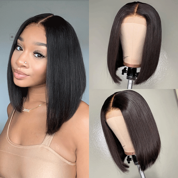 Bob Wig Human Hair Closure Wig Silky Blunt Cut | Upgraded 2.0