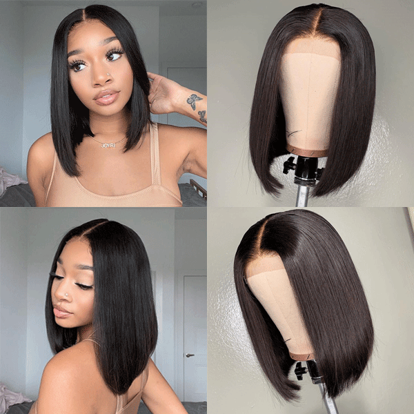 Bob Wig Human Hair Closure Wig Silky Blunt Cut | Upgraded 2.0