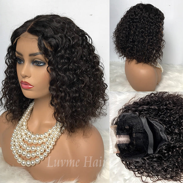 Curly Bob Wig Human Hair Closure Wig