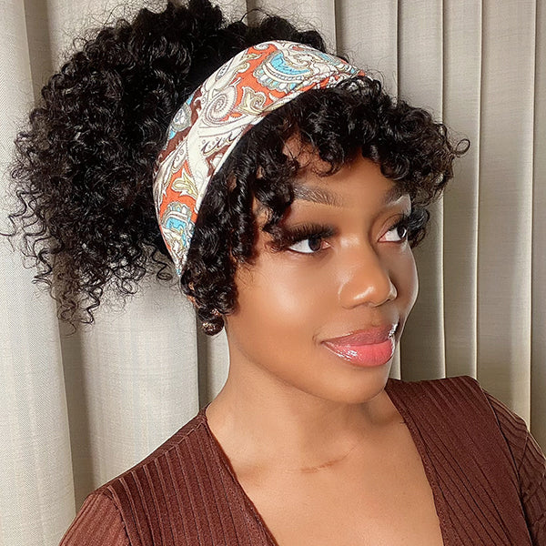 Headband Wig With Bangs Deep Wave (Get Free Trendy Headband)