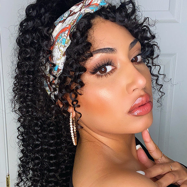 Headband Wig With Bangs Deep Wave (Get Free Trendy Headband)