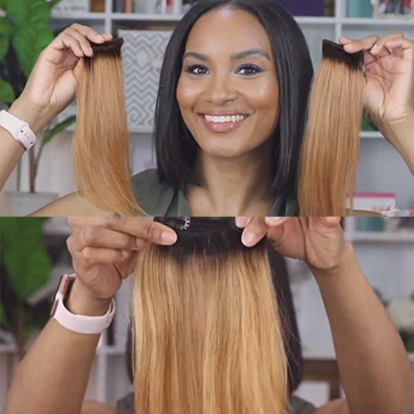 2+1 Highlights Clip In Set | Easily Adding Highlights On Wig