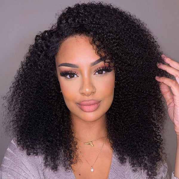 Afro Curly Undetectable Invisible Lace Glueless Frontal Lace Wig | Real HD Lace