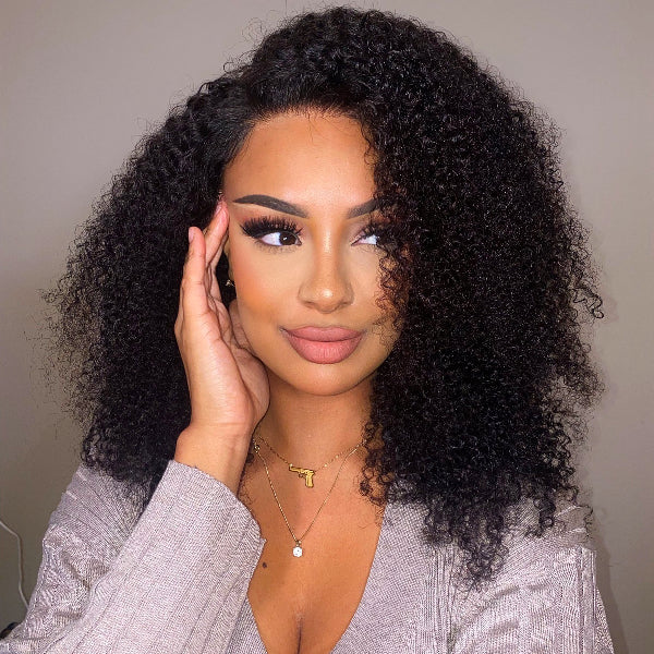 Afro Curly Undetectable Invisible Lace Glueless Frontal Lace Wig | Real HD Lace