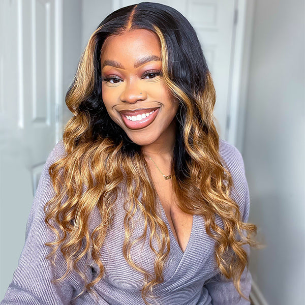 4x4 Beyon-celebrity Style Ombre Closure Lace Wig | Large Size Cap