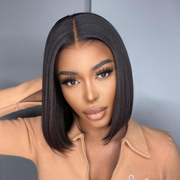 Smooth Blunt Cut 13x4 Lace Frontal Bob Wig | Silky Straight