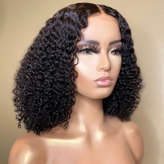 Afro Curly Undetectable Invisible Lace Glueless Compact 13x4 Frontal Lace Wig | Real HD Lace