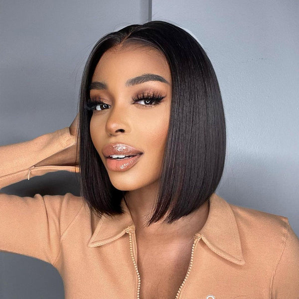 Smooth Blunt Cut 13x4 Lace Frontal Bob Wig | Silky Straight