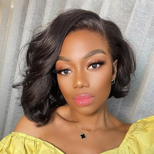 Bombshell Body Wave Short Compact 13X4 Lace Frontal Wig | Gorgeous Curls