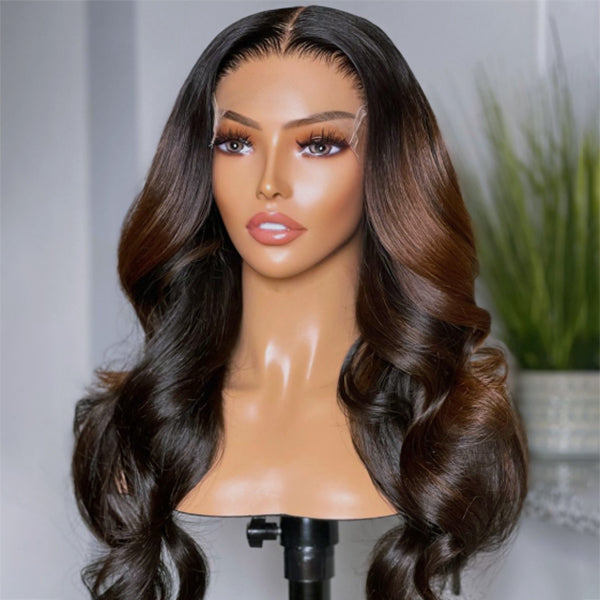 Mix Chestnut Brown Big Loose Wave 5x5 Undetectable Transparent Lace Closure Wig