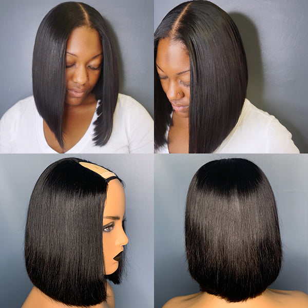 Quick & Easy U Part Bob Wig Affordable Wig (Get Free Clip In Set)