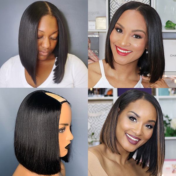 Quick & Easy U Part Bob Wig Affordable Wig (Get Free Clip In Set)