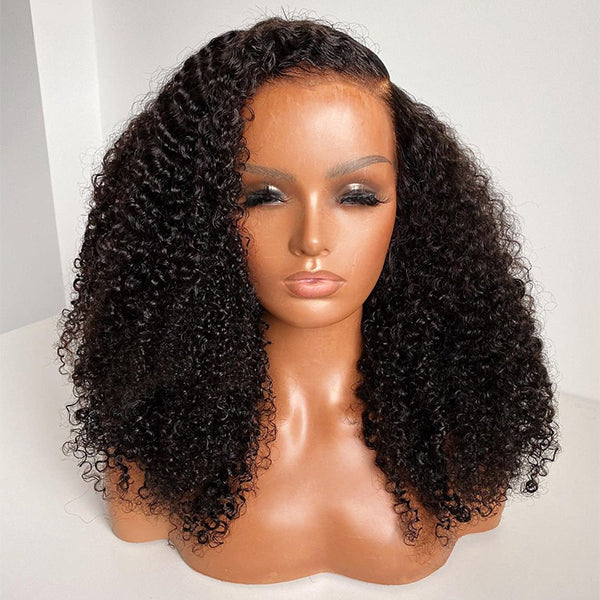 Afro Curly Undetectable Invisible Lace Glueless Frontal Lace Wig | Real HD Lace